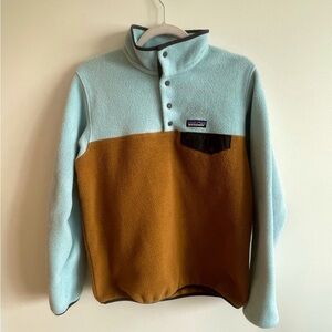 Patagonia Synchilla Quarter Snap Fleece Brown and Blue